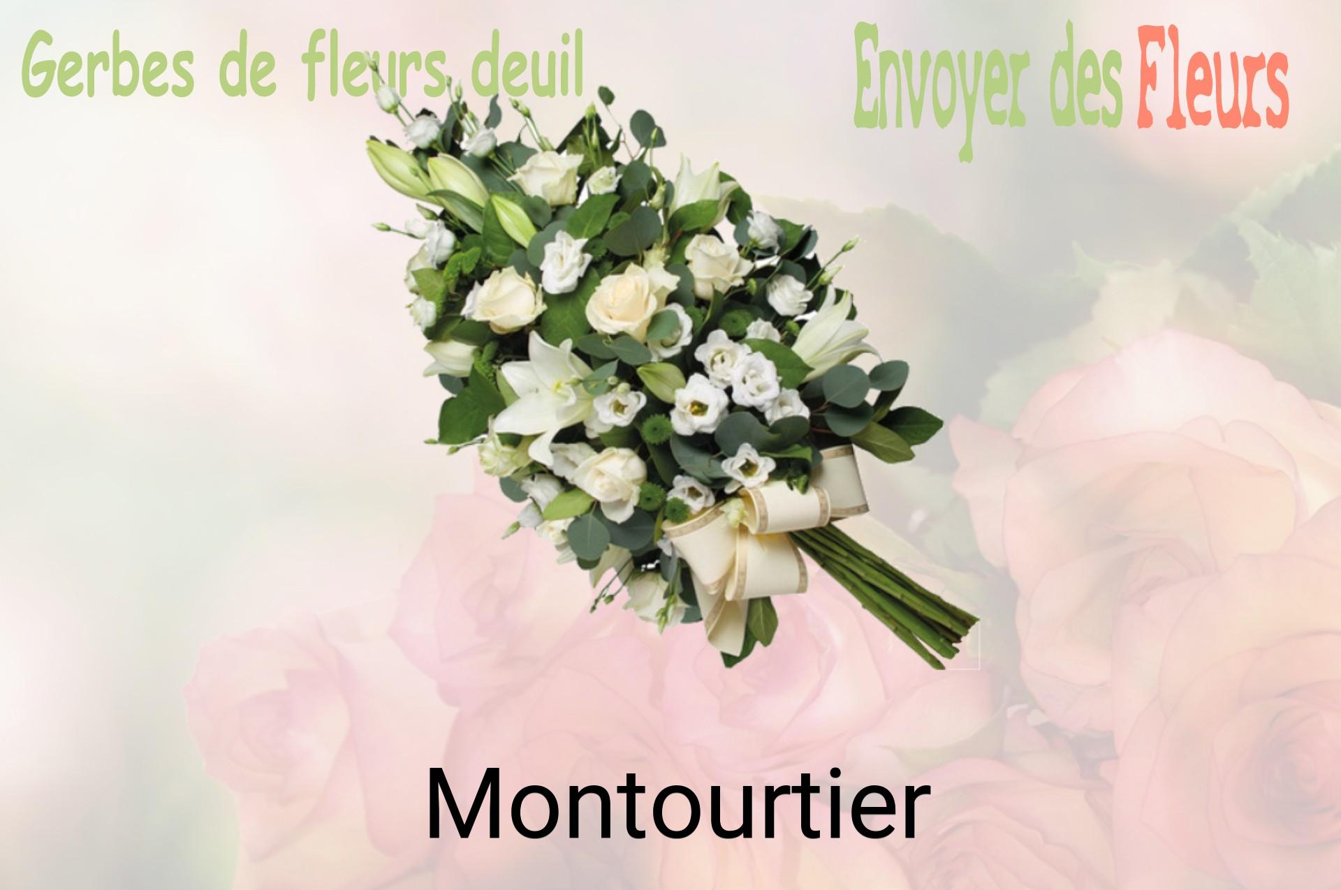 Gerbe de fleurs de deuil livrée à Montourtier
